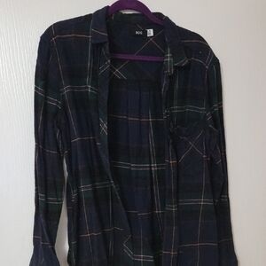 Dark Plaid Long Sleeve Shirt